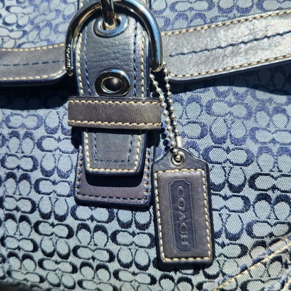 Coach Blue Jacquard Signature Shoulder Bag - Picture 11 of 16